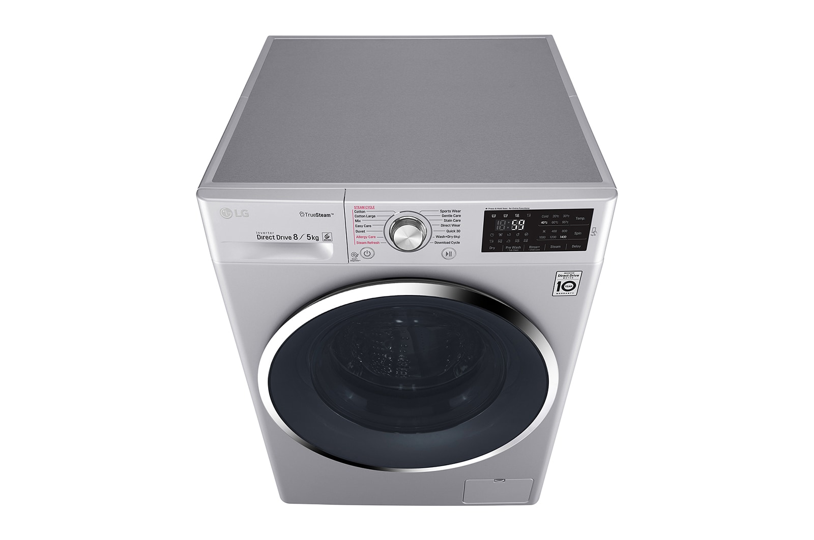 LG 8kg Silver Front Loader Washer Dryer Combo, FH4U2TDHP5N