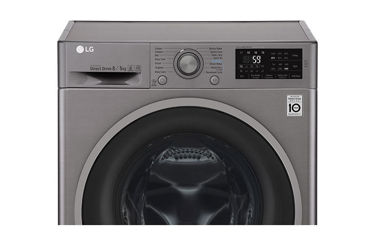 LG 8kg Wash / 5kg Dry Silver Washer Dryer Combo, FH4U2TMP8S