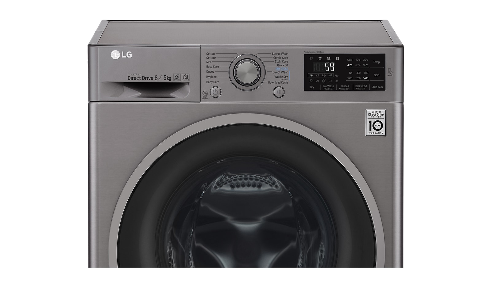 LG 8kg Wash / 5kg Dry Silver Washer Dryer Combo, FH4U2TMP8S
