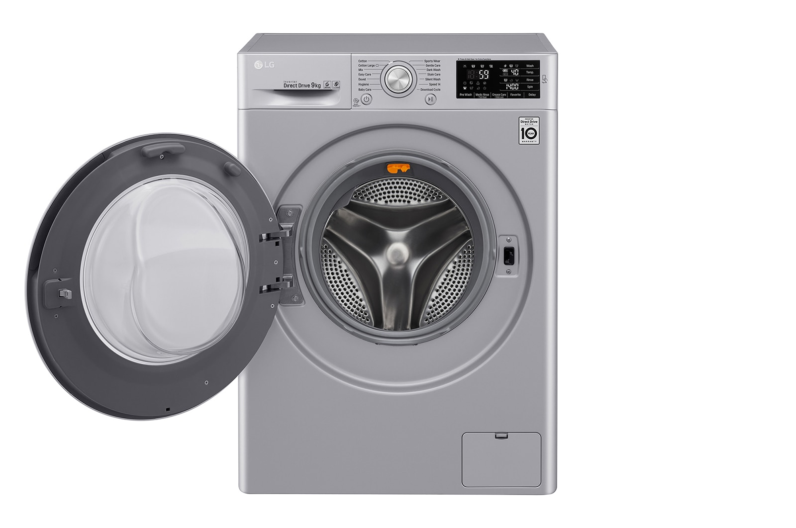 LG 9kg Silver Front Loader Washing Machine, FH4U2VDNP5