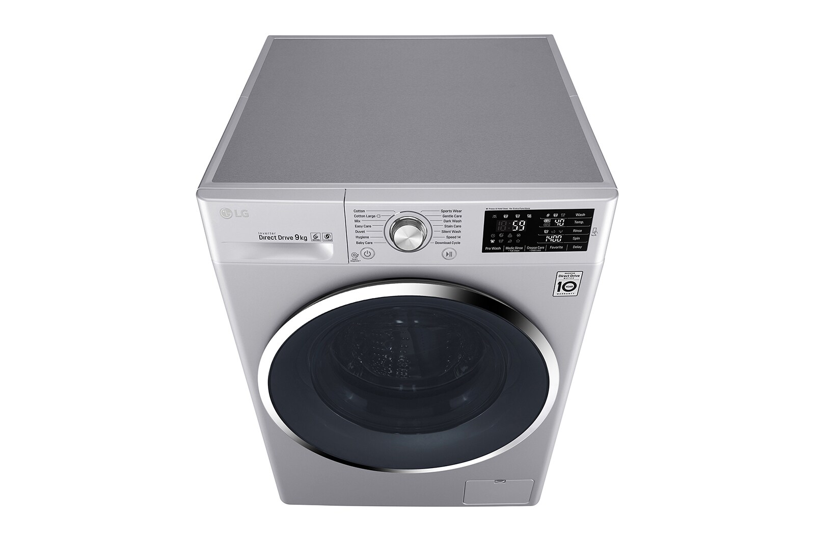 LG 9kg Silver Front Loader Washing Machine, FH4U2VDNP5