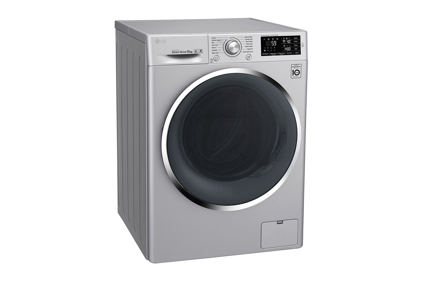 LG 9kg Silver Front Loader Washing Machine, FH4U2VDNP5