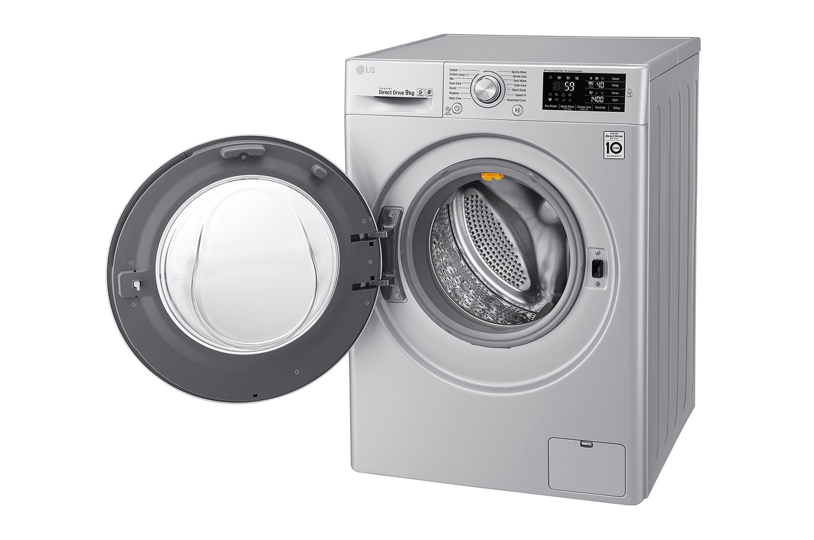 LG 9kg Silver Front Loader Washing Machine, FH4U2VDNP5