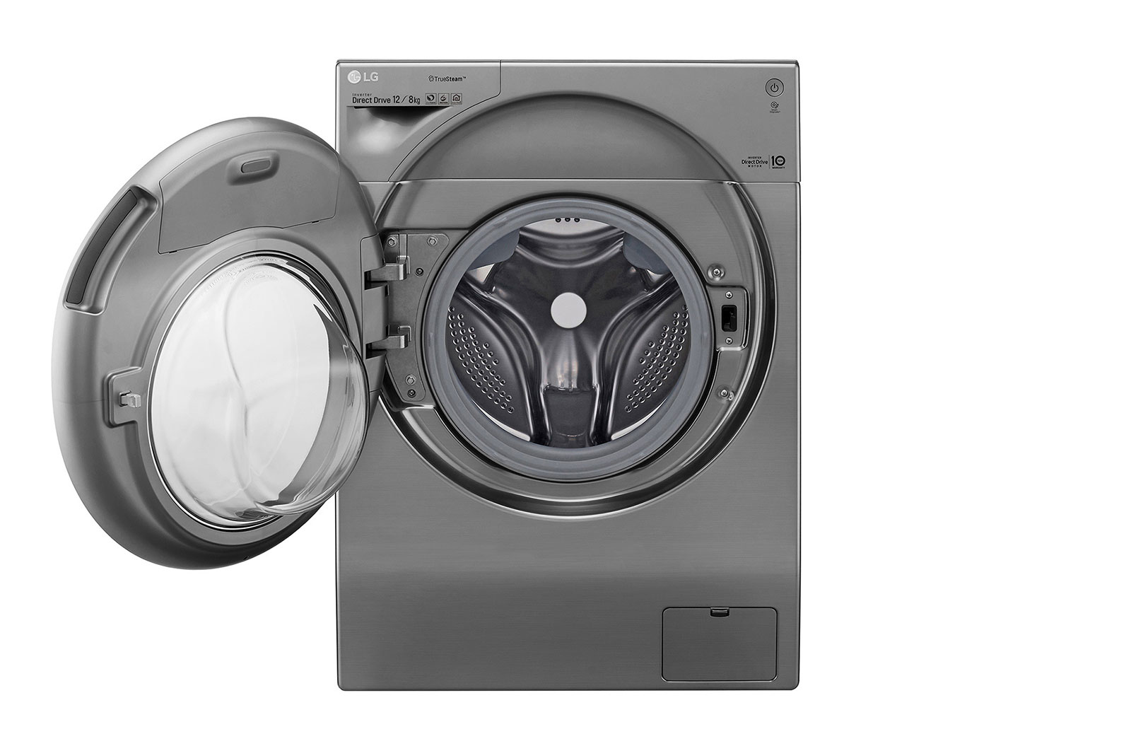LG 12/8kg Silver Washer Dryer Combo, TWINWash Upgradable, TrueSteam, ThinQ, Silver, FH6G1BCHK6N