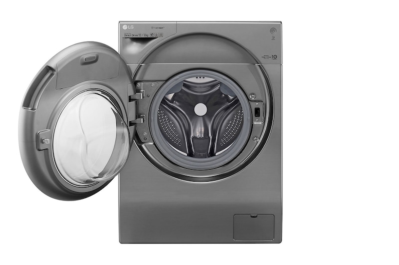 LG 12/8kg Silver Washer Dryer Combo, TWINWash Upgradable, TrueSteam, ThinQ, Silver, FH6G1BCHK6N
