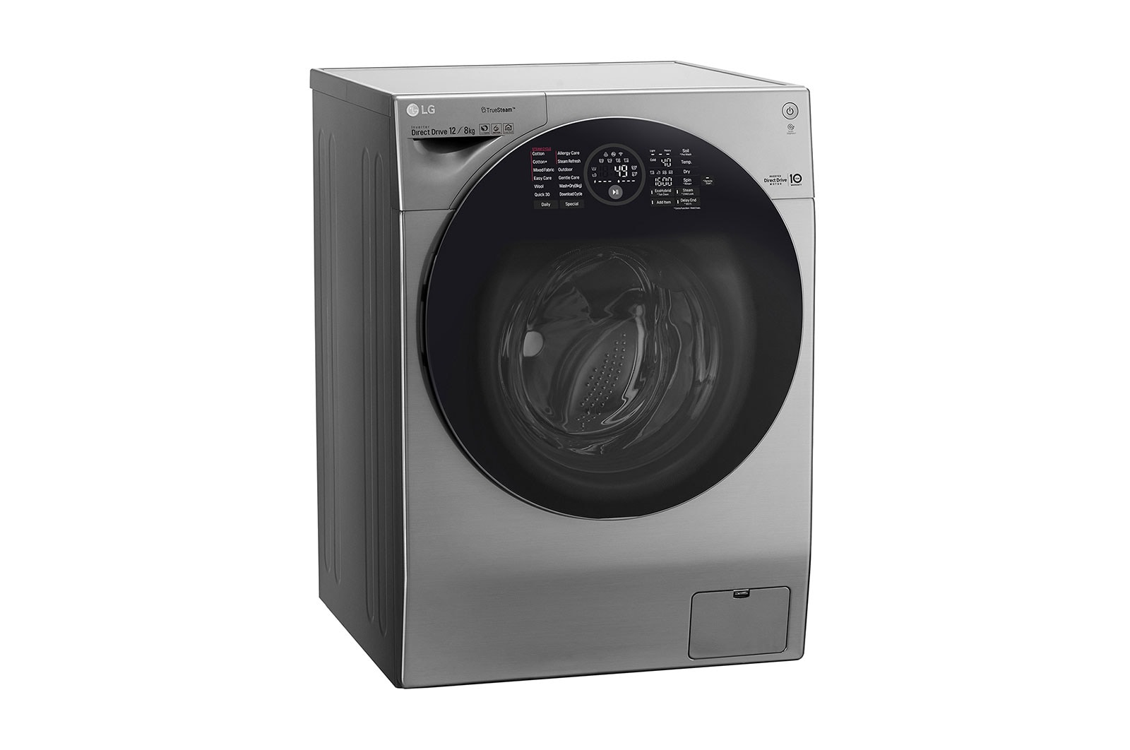 LG 12/8kg Silver Washer Dryer Combo, TWINWash Upgradable, TrueSteam, ThinQ, Silver, FH6G1BCHK6N