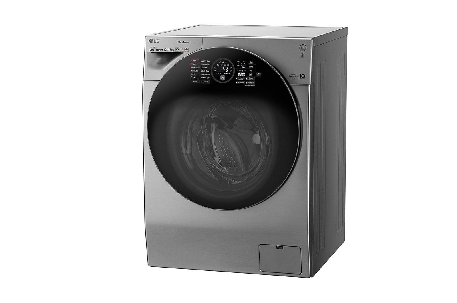 LG 12/8kg Silver Washer Dryer Combo, TWINWash Upgradable, TrueSteam, ThinQ, Silver, FH6G1BCHK6N