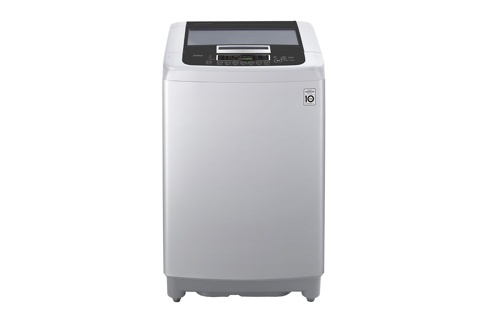 Front view of 13kg Top Loader with Smart Inverter in Silver Finish T1369NEHTF