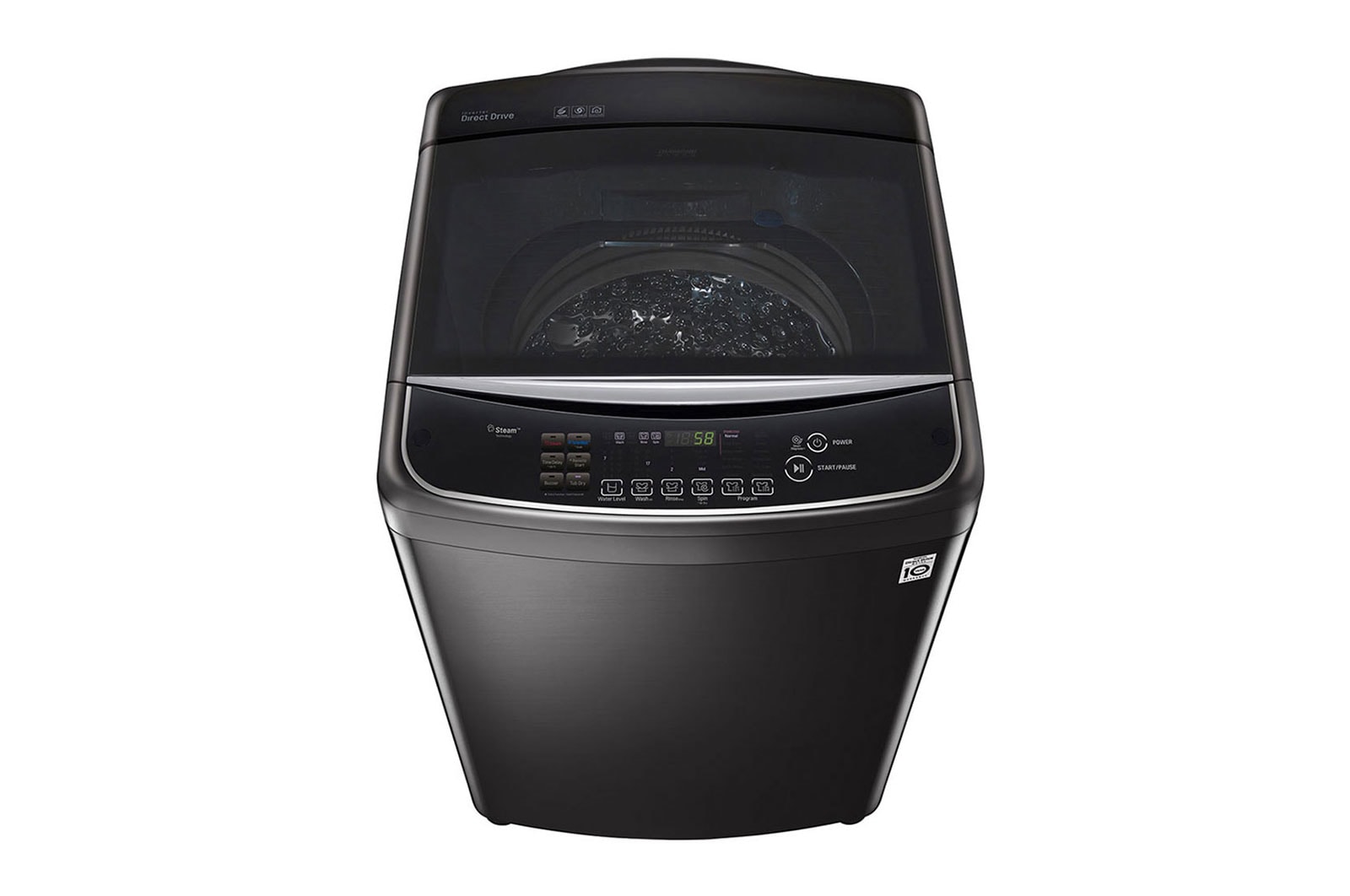 LG 21kg Top Loader with Inverter Direct Drive & TurboWash™ in Black Finish, T2193EFHSKL