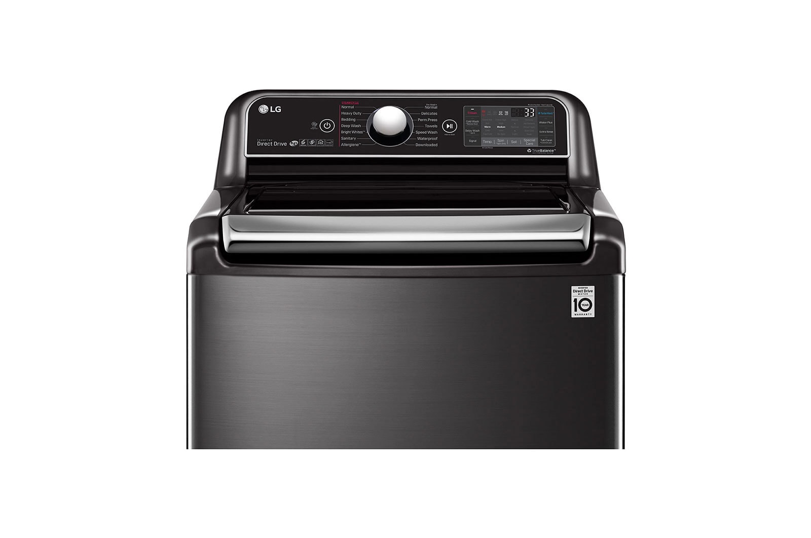 LG 24kg Top Loader with Inverter Direct Drive & TurboWash3D™ in Black Finish, T2472EFHSTL