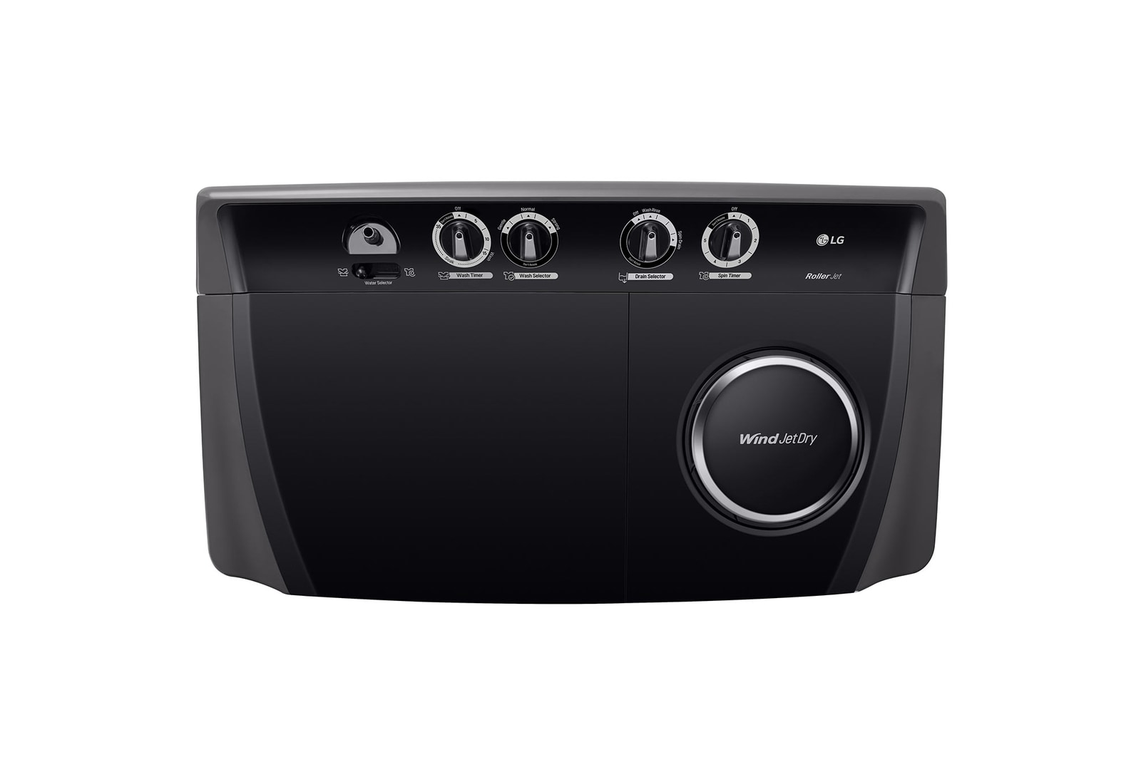 LG 15kg Twin Tub with Roller Jet in Black Finish, TT1561RWPT