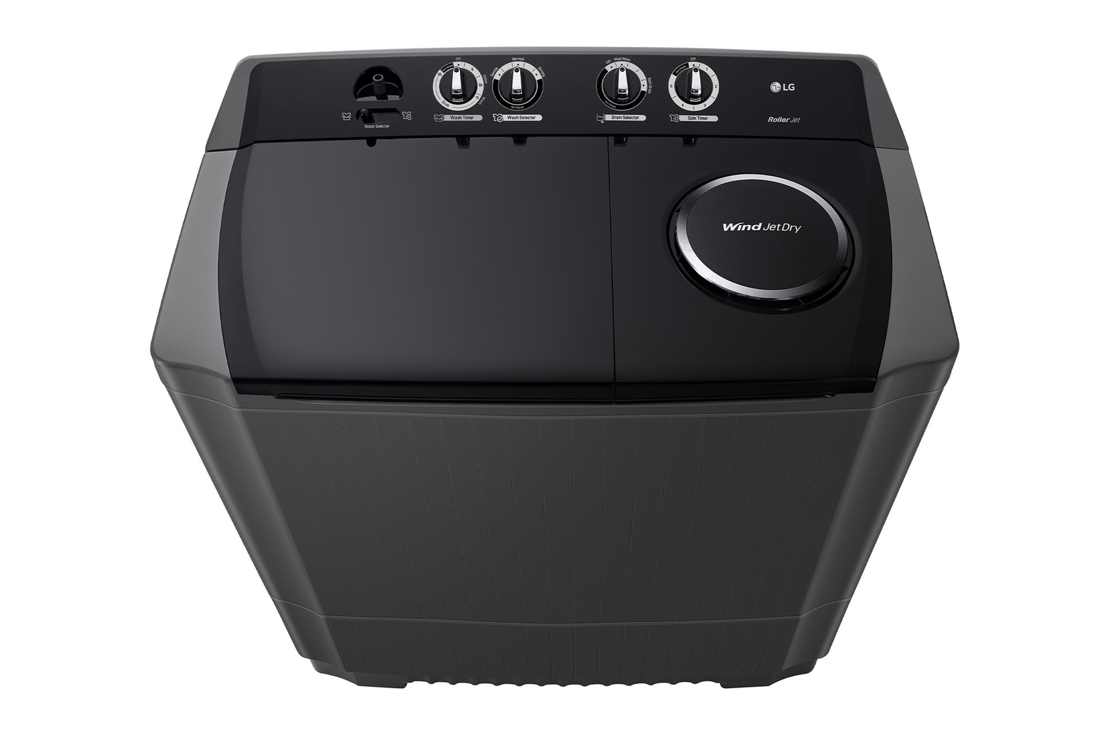 LG 15kg Twin Tub with Roller Jet in Black Finish, TT1561RWPT