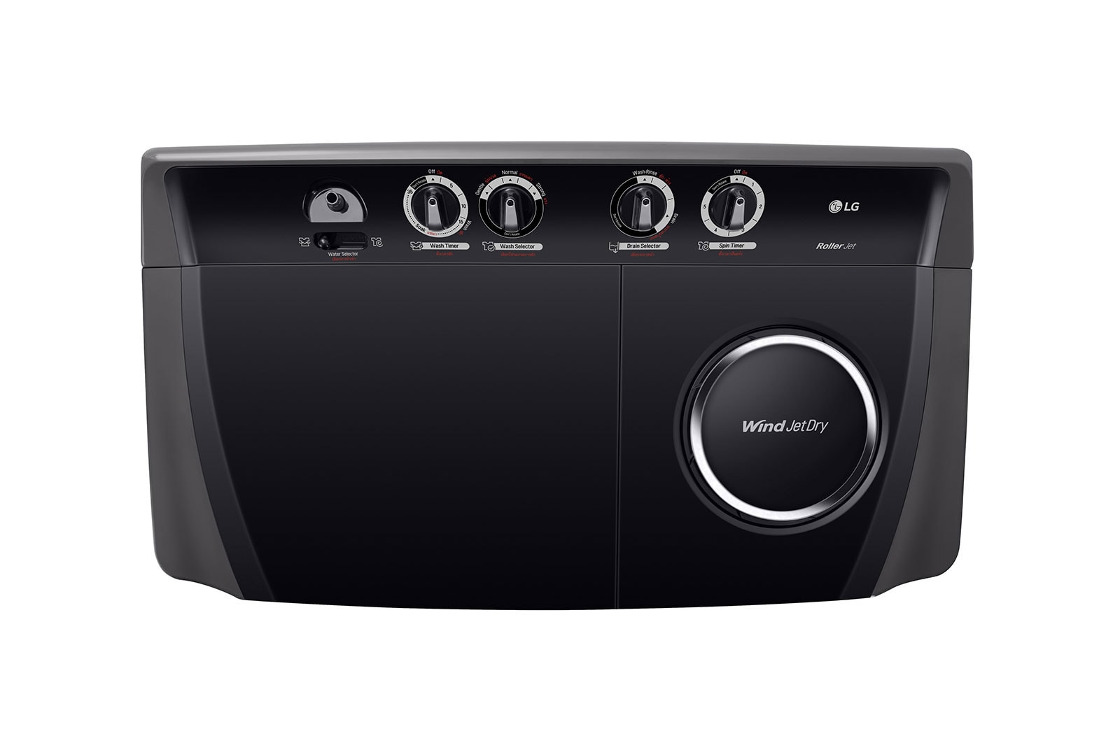 LG 18kg Twin Tub with Roller Jet in Black Finish, TT1861RWPT