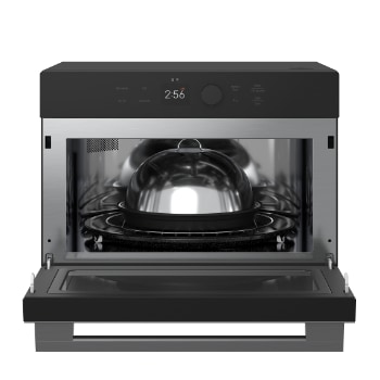 Open-door front view of the  SolarDOM™​​ with the steam cover accessory inside.
