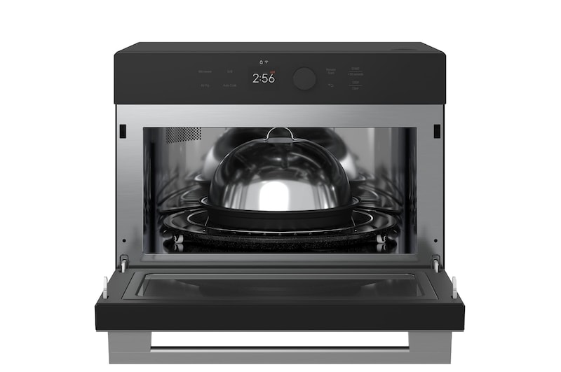 Open-door front view of the  SolarDOM™​​ with the steam cover accessory inside.