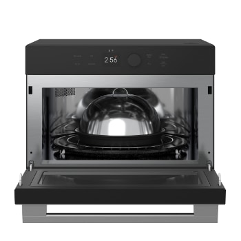 Open-door front view of the  SolarDOM™​​ with the steam cover accessory inside.