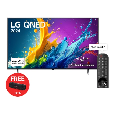 65 Inch LG QNED QNED80 4K Smart TV AI Magic remote HDR10 webOS24