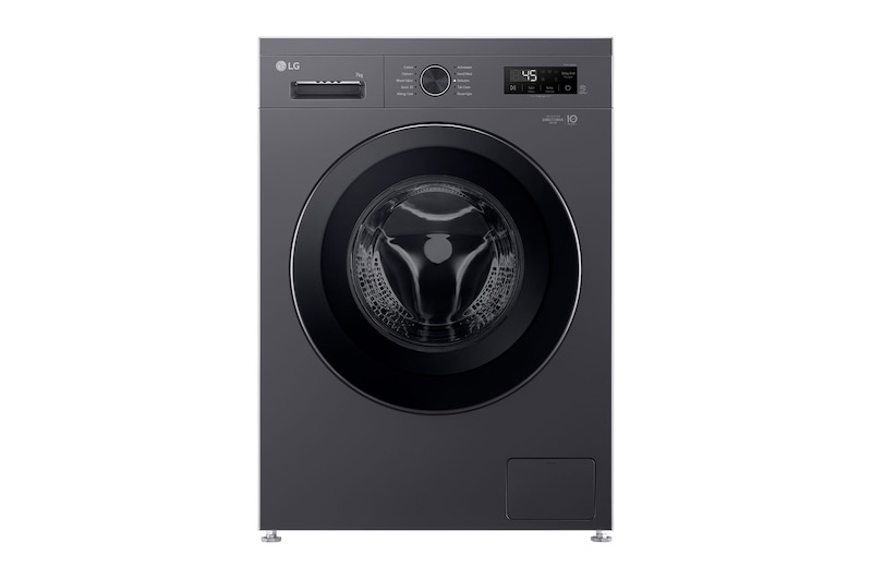 Front view of 7kg Front Load Washing Machine in Middle Black Finish, F2Y1HYP6J