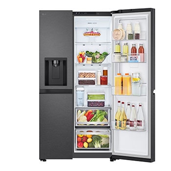one side door open with food 