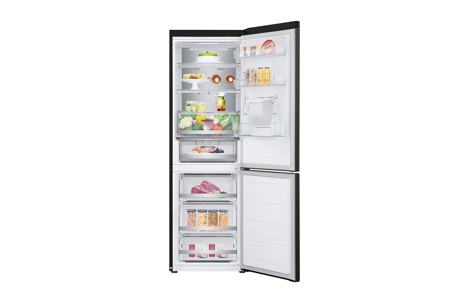 LG 376L Bottom Freezer with Door Cooling+™ in Black Finish, GC-F459FSUW