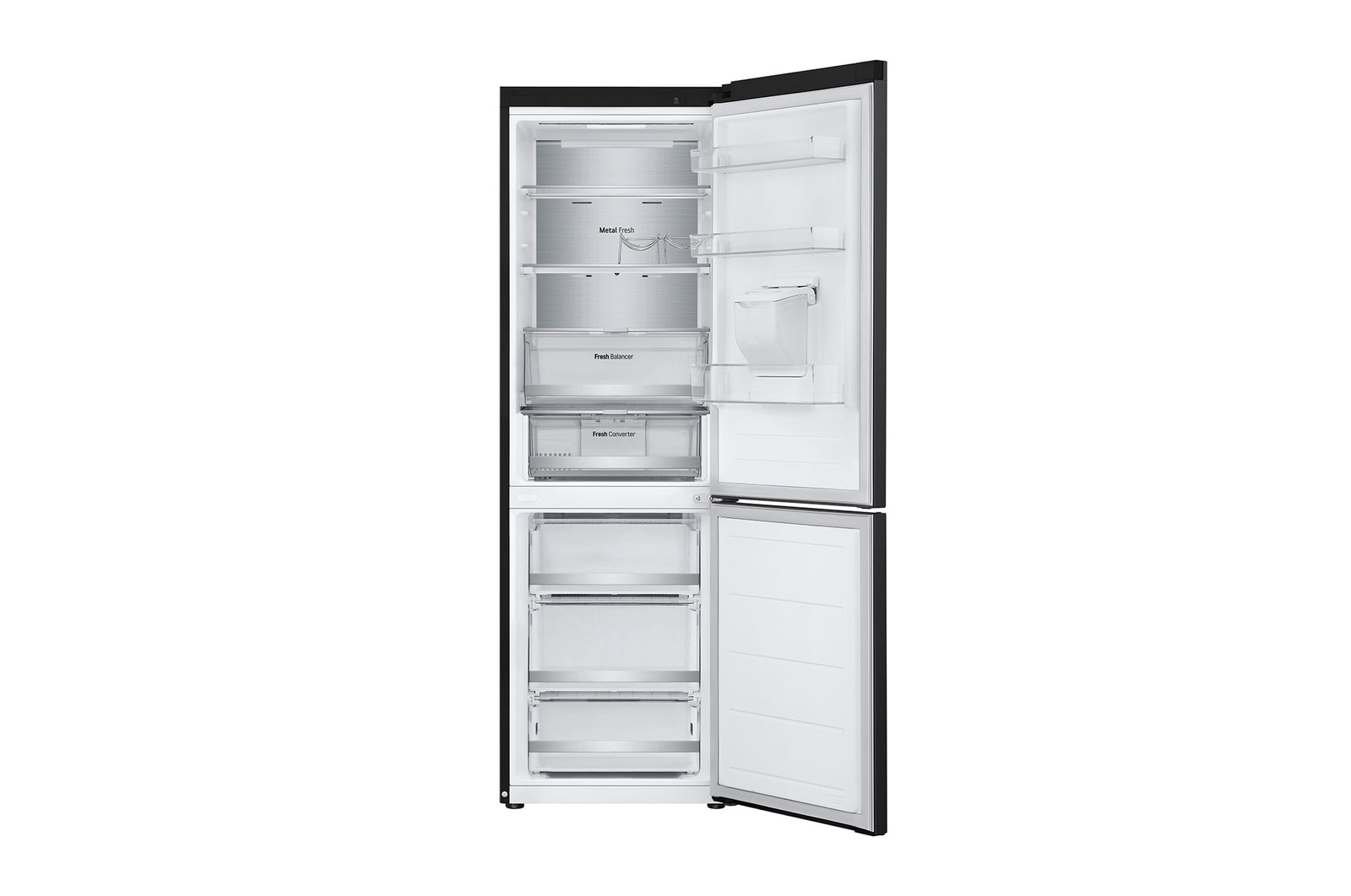 LG 376L Bottom Freezer with Door Cooling+™ in Black Finish, GC-F459FSUW