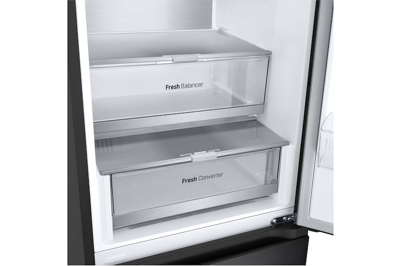 LG 376L Bottom Freezer with Door Cooling+™ in Black Finish, GC-F459FSUW