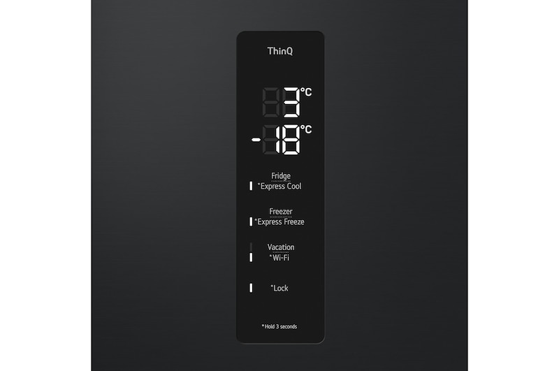 LG 376L Bottom Freezer with Door Cooling+™ in Black Finish, GC-F459FSUW