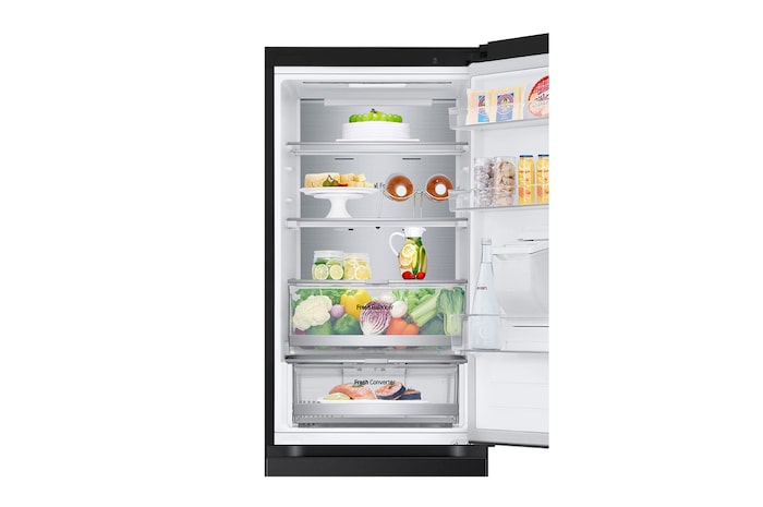 LG 376L Bottom Freezer with Door Cooling+™ in Black Finish, GC-F459FSUW