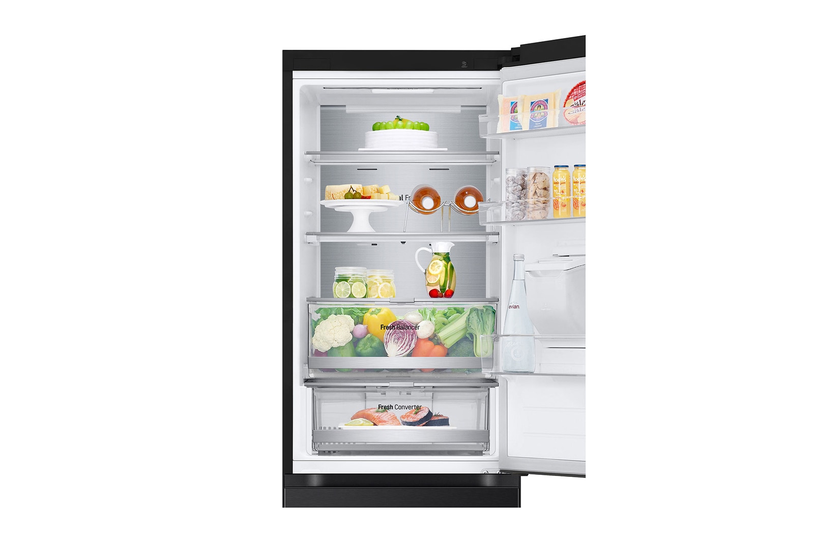 LG 376L Bottom Freezer with Door Cooling+™ in Black Finish, GC-F459FSUW