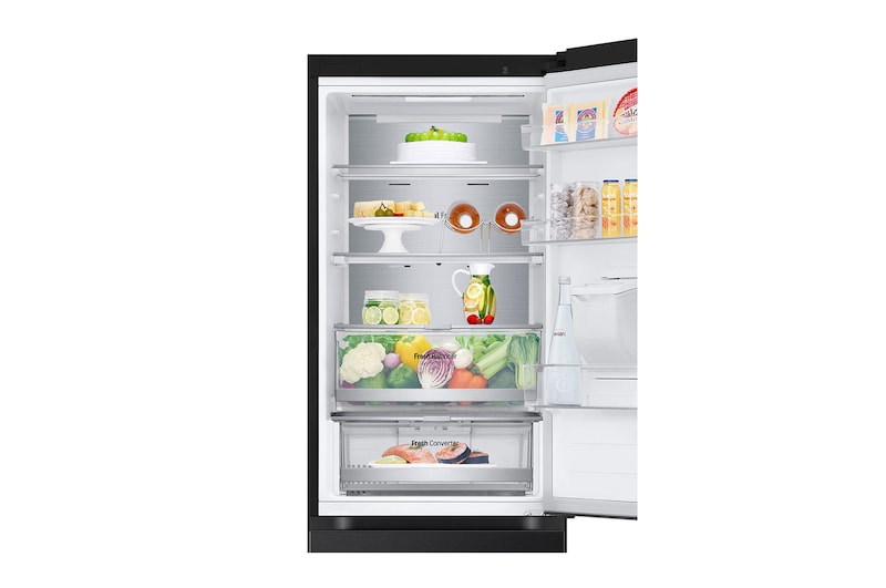 LG 376L Bottom Freezer with Door Cooling+™ in Black Finish, GC-F459FSUW