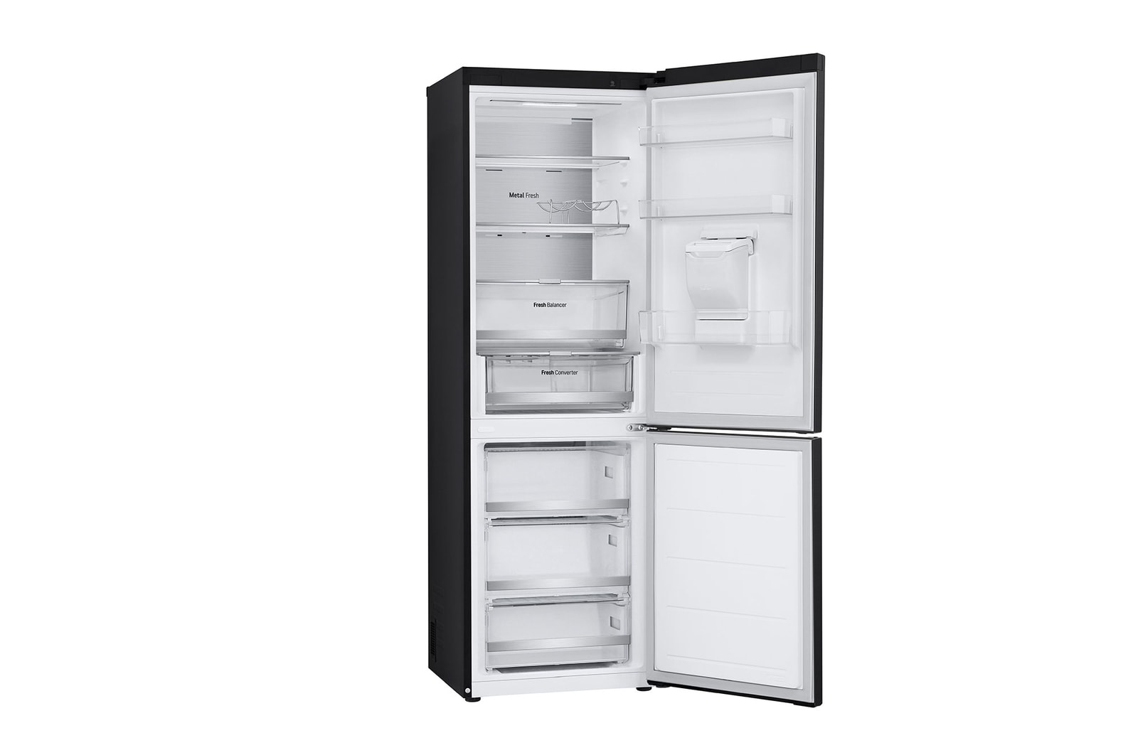 LG 376L Bottom Freezer with Door Cooling+™ in Black Finish, GC-F459FSUW