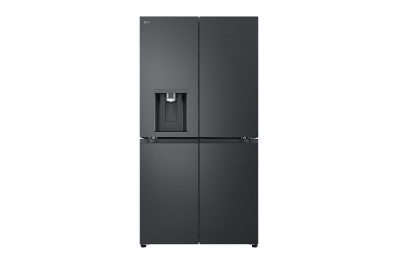 Front view of 570L Door-in-Door™ Fridge with UVnano and Ice & Water Dispenser in Black Finish, GC-J24FFCBB