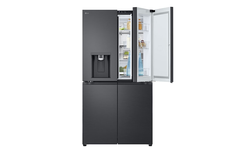 Front view of 570L Door-in-Door™ Fridge with UVnano and Ice & Water Dispenser in Black Finish, GC-J24FFCBB