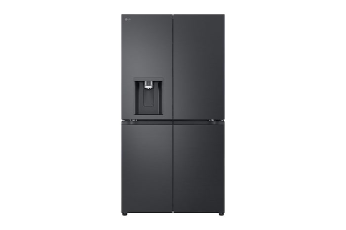 Front view of 561L French Door Fridge with UVnano™ Ice & Water Dispenser in Black Finish, GC-L24FFCFB