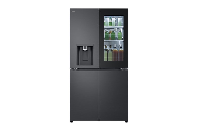 Front view of 733L InstaView™ Door-in-Door French Door Fridge with UVnano™ in Black Finish, GC-X31FFCRL