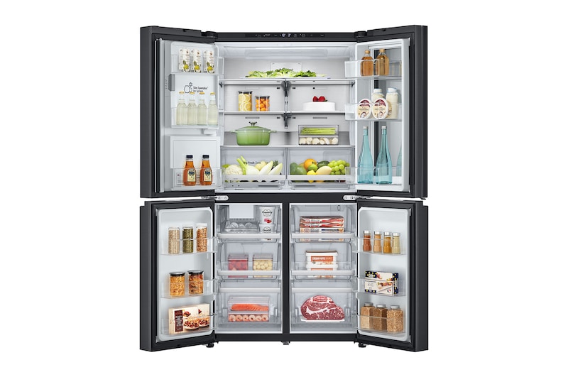 LG 900L InstaView™ Door-in-Door French Door Fridge with UVnano™ in Black Finish, GC-X31FFCRL