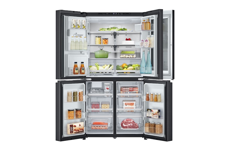 LG 900L InstaView™ Door-in-Door French Door Fridge with UVnano™ in Black Finish, GC-X31FFCRL