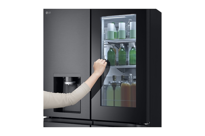 LG 900L InstaView™ Door-in-Door French Door Fridge with UVnano™ in Black Finish, GC-X31FFCRL