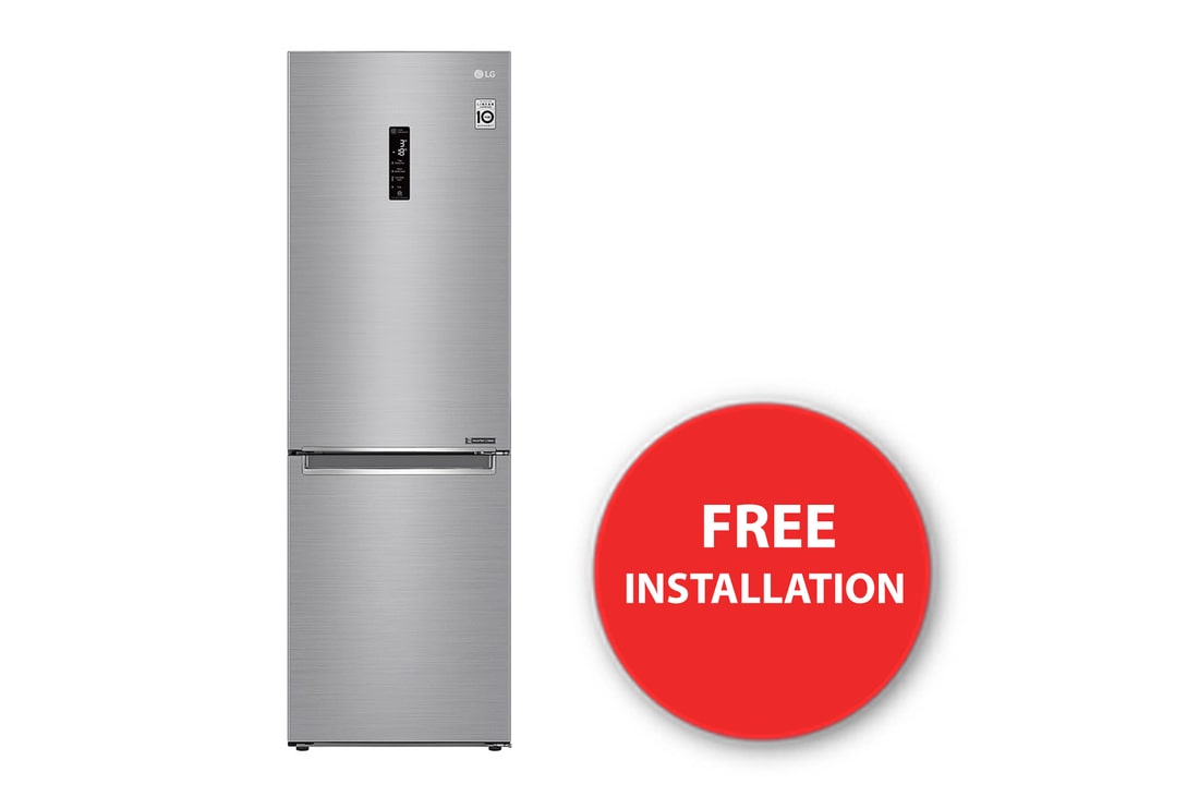 LG 341L Wide Bottom Freezer with DoorCooling⁺™ in Stainless Finish, GC-B459NLXM