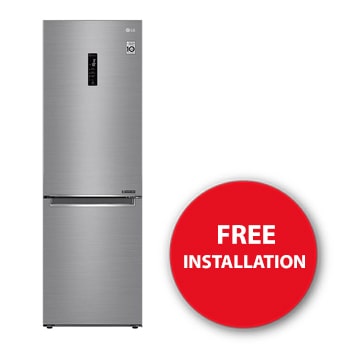 LG 341L Wide Bottom Freezer with DoorCooling⁺™ in Stainless Finish, GC-B459NLXM