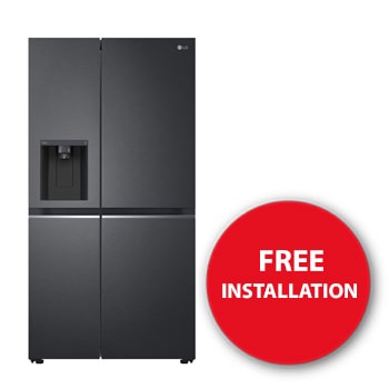 LG 611L Side by Side Fridge with Uvnano™ Ice & Water Dispenser in Black Finish, GC-L257SQSL