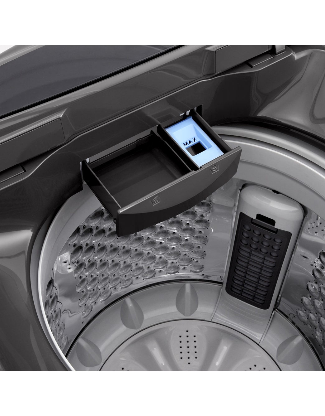 17kg Top Loader Washing Machine with Smart Inverter in Middle Black