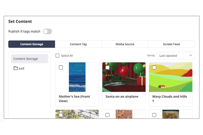 This image illustrates an actual solution page where users can select devices and apply available content directly.