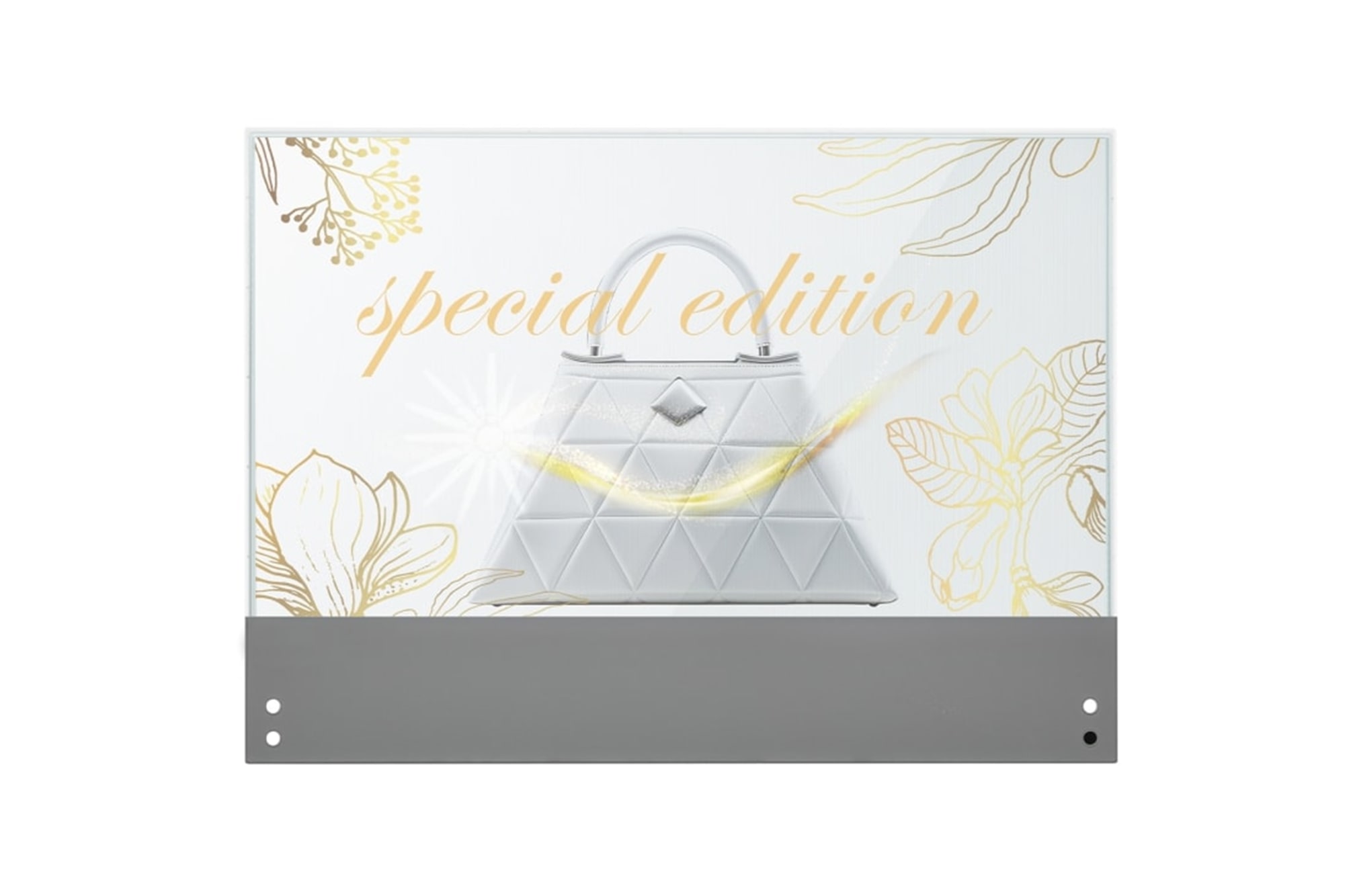 LG Transparent OLED Touch Signage, Front view with infill image, 30EW5TP-A