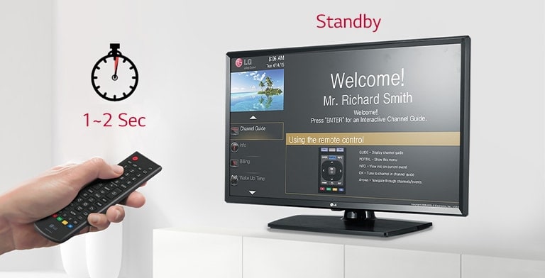 The user is running the screen function via remote control. LN661H series is loaded at a high speed within 1 to 2 seconds.