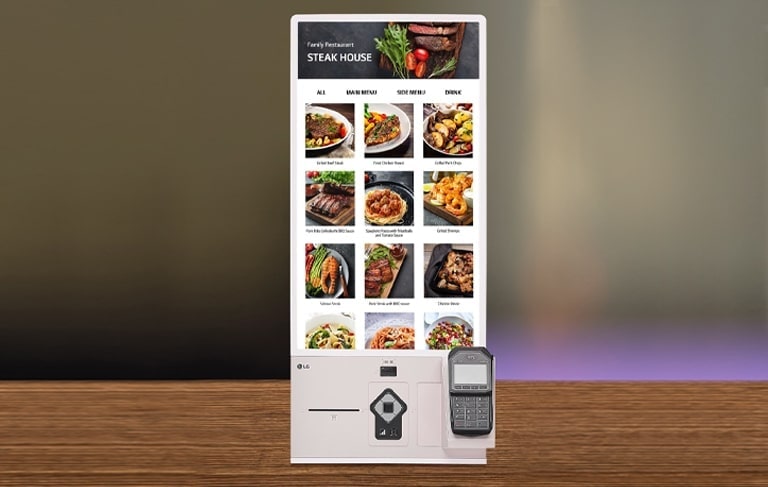 Various store menus are being guided through the screen in vivid images.