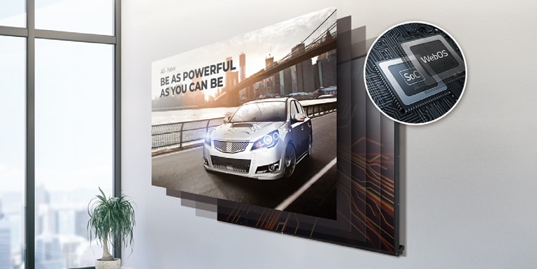 The included SoC and webOS smart signage platform demonstrate its ability to execute several tasks at once.