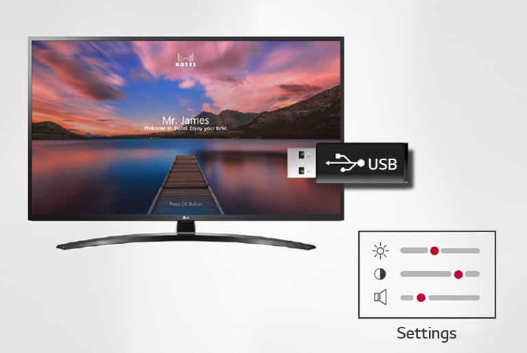 Setting data of the display can be stored on USB and transmitted to other displays.