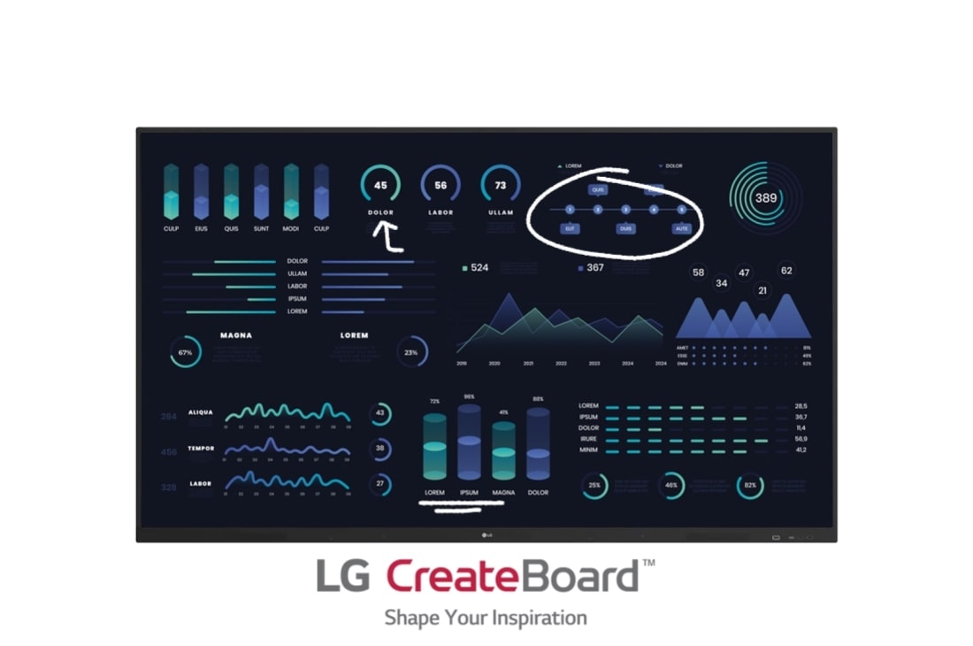 LG CreateBoard™ - Interactive Whiteboard with Writing Software and Built-in Front Speakers, 75TR3DJ-B