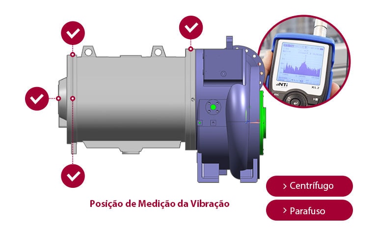 Części chłodziarki na białym tle, po prawej stronie jest widoczny ekran tabletu.